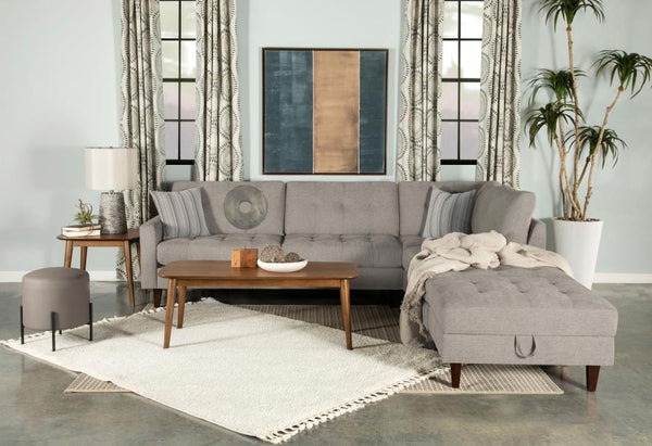 Barton Upholstered Tufted Sectional Toast and Brown - URBAN FURNITURE & GENERAL MERCHANDISE