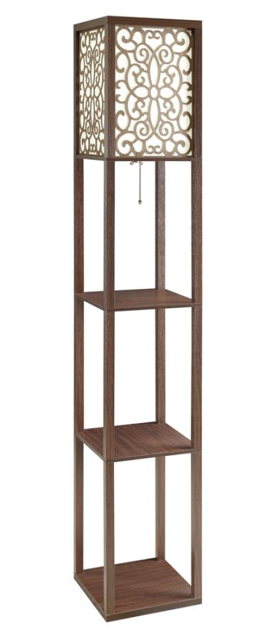 Macchino Square Floor Lamp with 3 Shelves Cappuccino - URBAN FURNITURE & GENERAL MERCHANDISE
